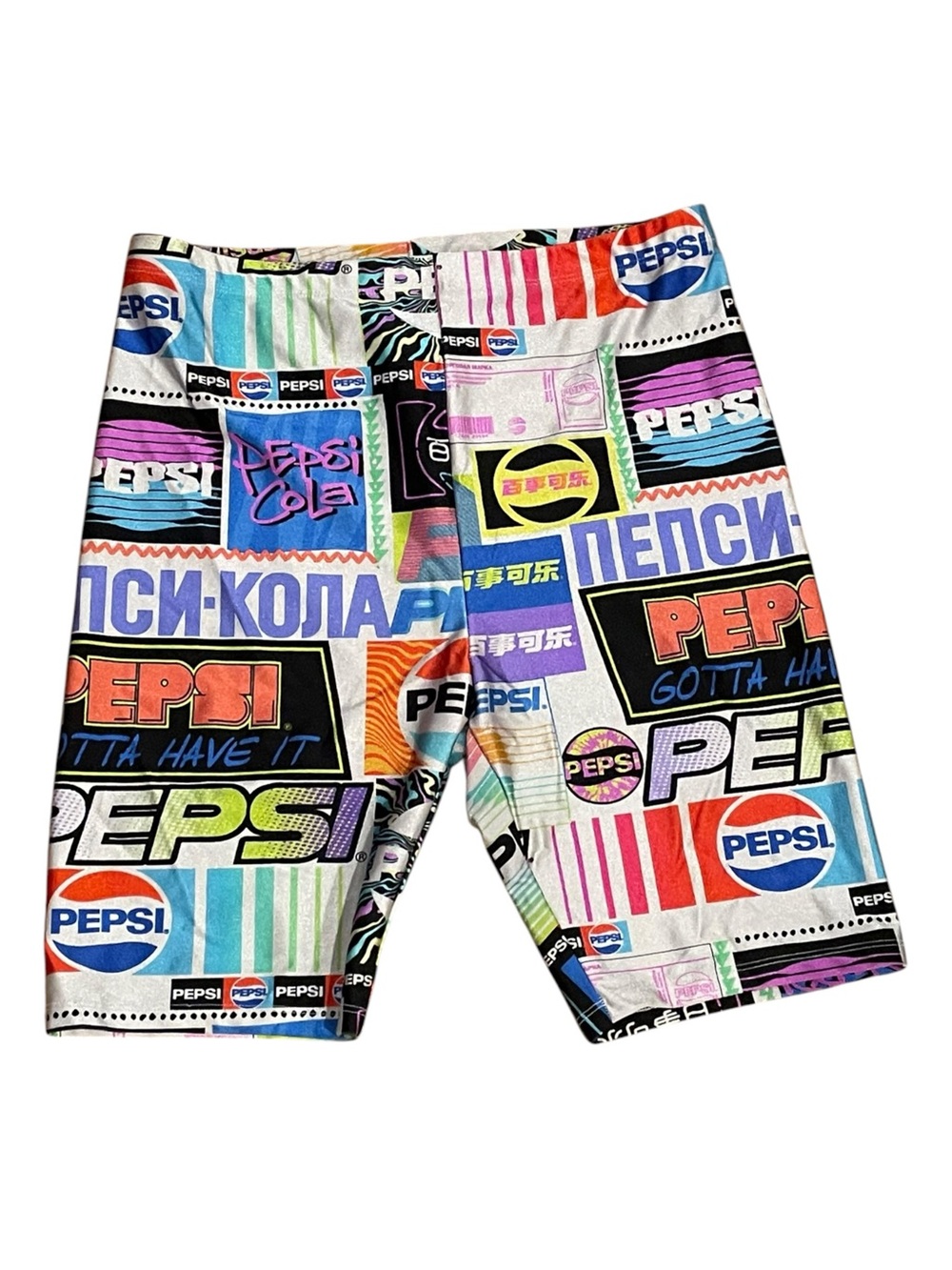 Forever 21 Pepsi‎ Bike Shorts Womens Large Throwback Logo Print
